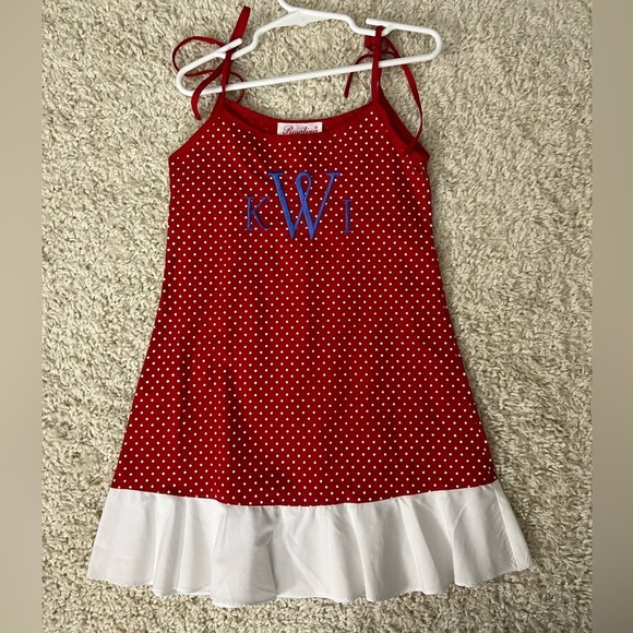 Rosalina Collections Other - Girls 4T Red Polka Dot Dress with Embroidered Initials